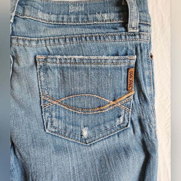 Ezra Fitch Jeans Juniors 12 (26x28.5) Abercrombie Slim Flare Distressed Boho GUC - Picture 11 of 11